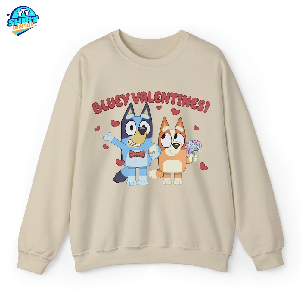 Bluey Valentine Party Shirt, Bluey Valentine Couple Tee, Bluey Gifts For Couple, Smoochy Kiss, Bluey Bingo Bandit Couple.jpg