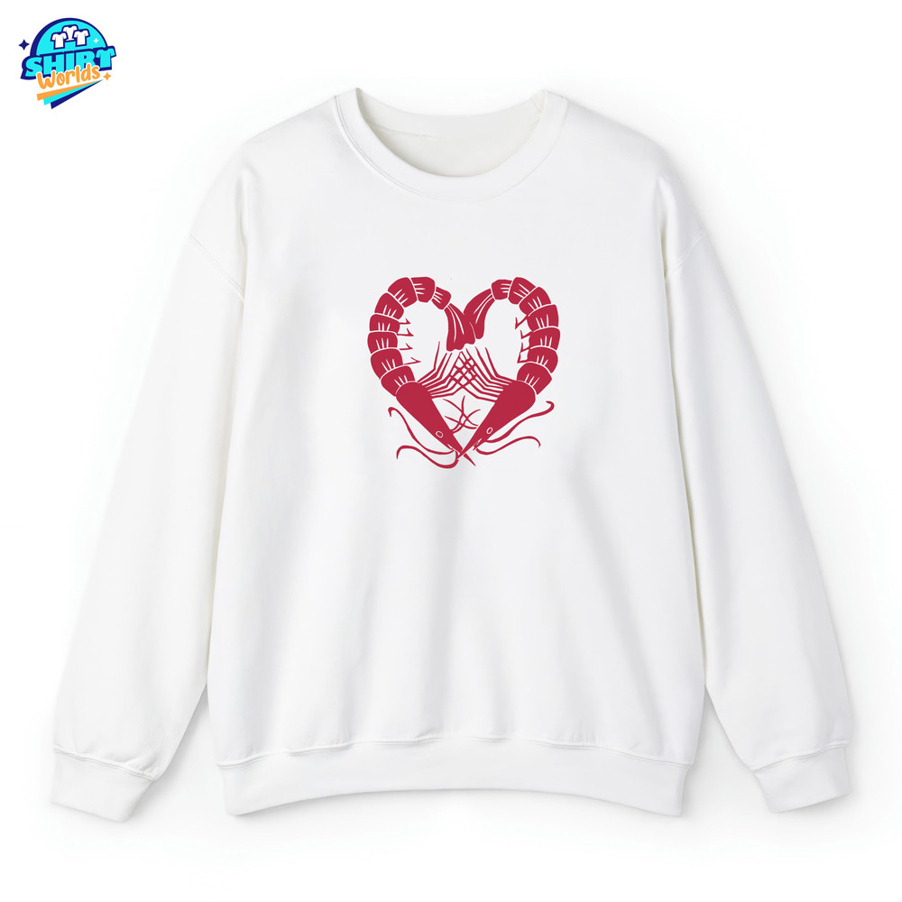 Shrimps In Love Hand Printed Sweatshirt, Shrimps Love T-shirt, Shrimps In Love Hoodie, Shrimps Couple Tee, Shrimps In Love Crewneck.jpg