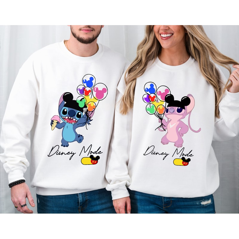 Stitch Angel Disney Mode Shirts, Disney Couples Valentine's Day Shirts, Disneyland WDW Trip 2024, Her Stitch His Angel, Disney Honeymoon.jpg