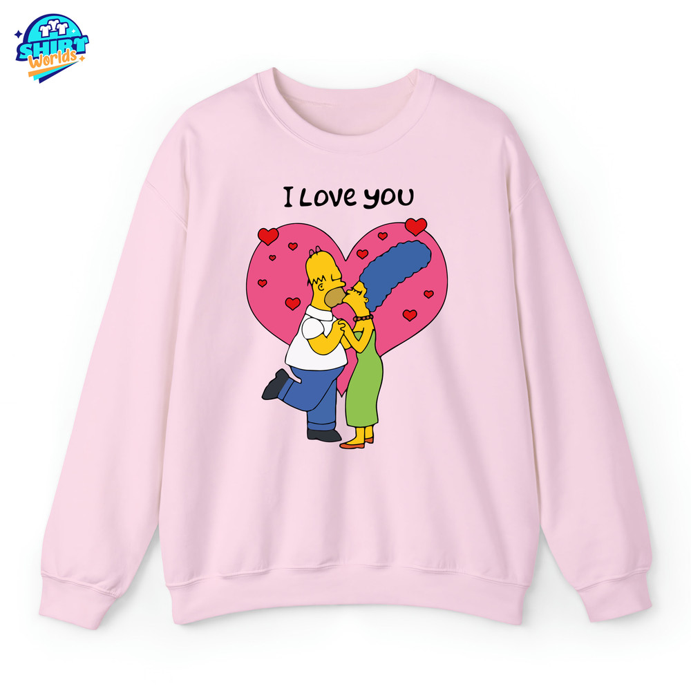 The Simpsons I Love You Shirts, Matching Couple Love Shirts, Simpson Valentine's Day T Shirt, Simpsons Trend Valentine Tee, Simpson T Shirts.jpg