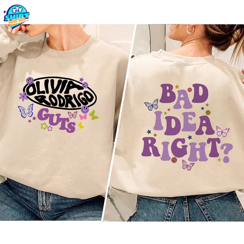 Olivia Rodrigo Guts Album Sweatshirt, Bad Idea Right T-Shirt, Olivia Sour Tour, Vampire New Single, Drivers License Tee, Gift For Fan.jpg