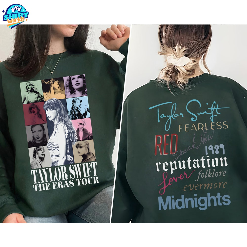 The Eras Tour Concert Two Sided Sweatshirt, Eras Tour Movie Sweatshirt, Concert Sweatshirt, Taylor Fan Gift, Gift for Her, Girlfriend Gift 1.jpg