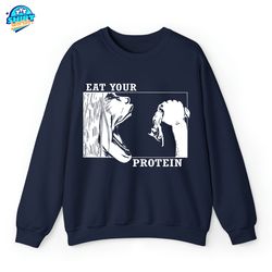 funny anime t-shirt, eat your protein, japanese anime manga gift, giant man eating monster, manga art tee anime lover gi