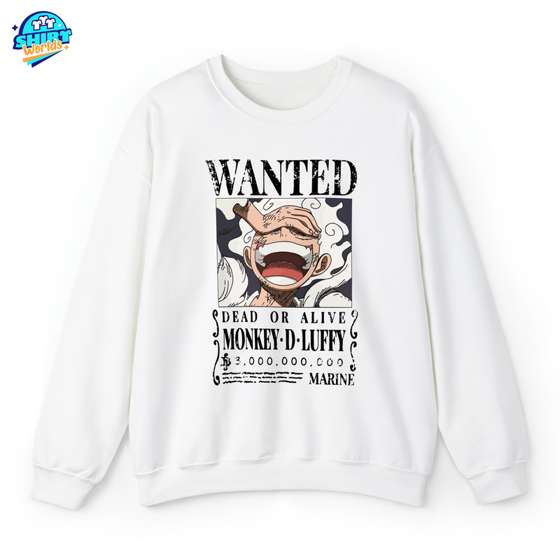 Monkey D. Luffy Wanted Poster Gear 5 Shirt, Monkey D.Luffy, One Piece Pirate King, One Piece Anime Shirt, Straw Hat, Anime Shirts, Gifts For Anime Lovers.jpg