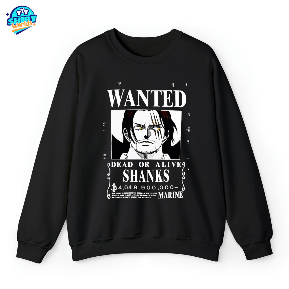 Shanks Red-Haired Shirt, One Piece Wanted Poster Shirt, One Piece Anime Shirt, Straw Hat, Anime Shirts, Gifts For Anime Lovers.jpg