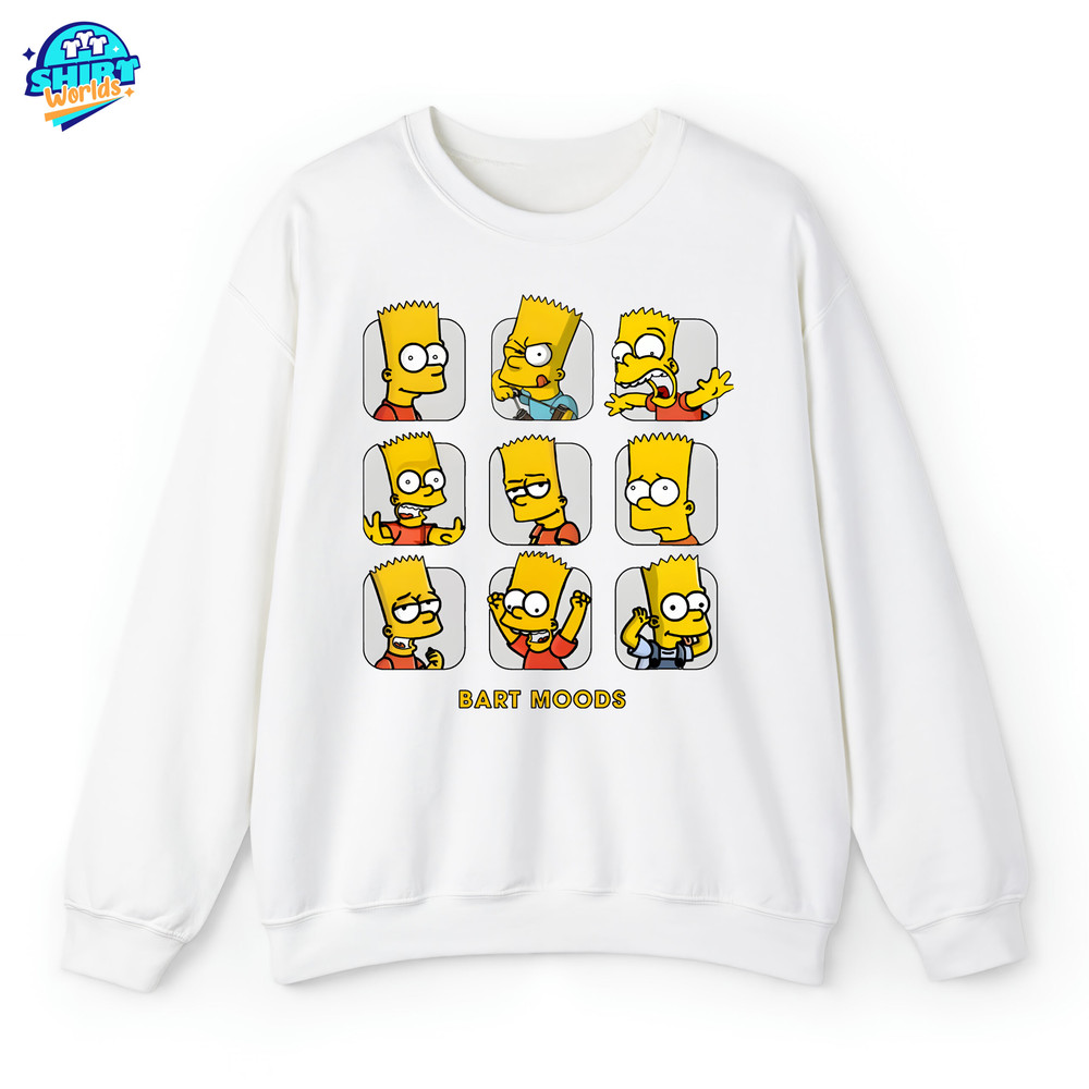 Bart Simpson Moods, The Simpsons T-Shirt, Homage Graphic Unisex Sweatshirt, The Simpsons Shirt, Cartoon Shirts, Bart Simpson Fan Shirts.jpg