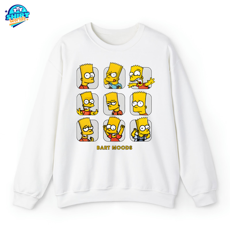 Bart Simpson Moods, The Simpsons T-Shirt, Homage Graphic Unisex Sweatshirt, The Simpsons Shirt, Cartoon Shirts, Bart Simpson Fan Shirts.jpg