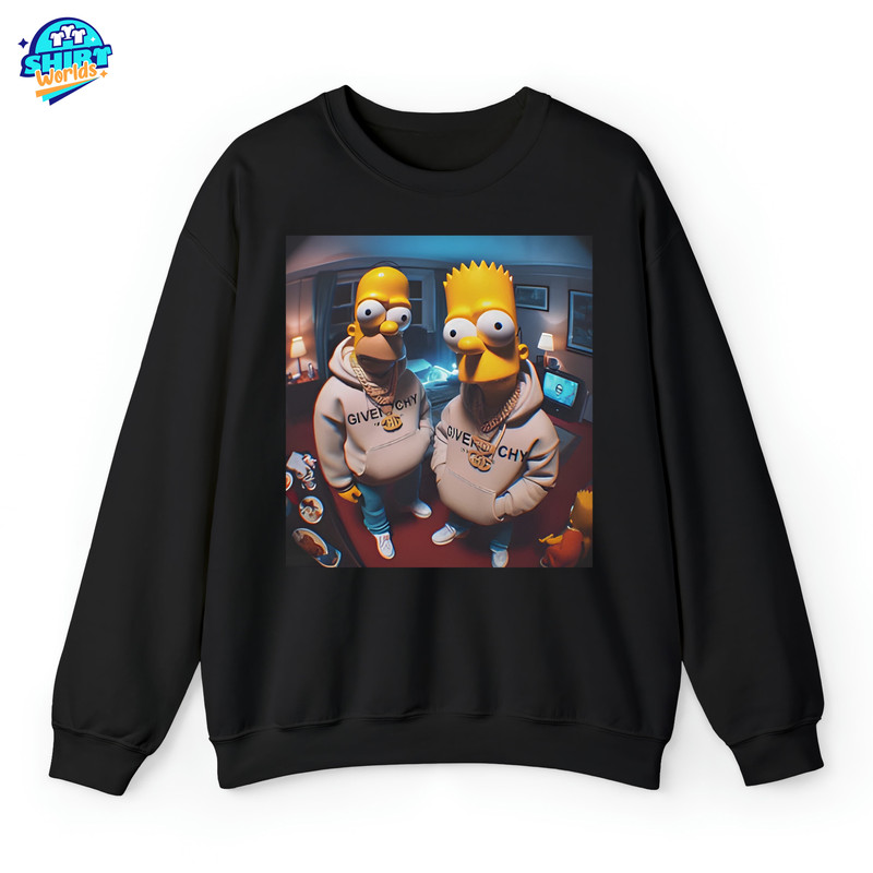 Homer & Bart Street Swag, Yellow Madness Classic Shirt, Men Bart Simpson Shirt, The Simpsons Shirt, Men Disney Shirt, Adult Simpsons Shirt.jpg