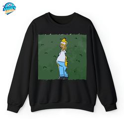 the simpsons homer disappearing into bush, the simpsons shirt, the simpsons tee, the simpsons merch, cartoon shirts, the