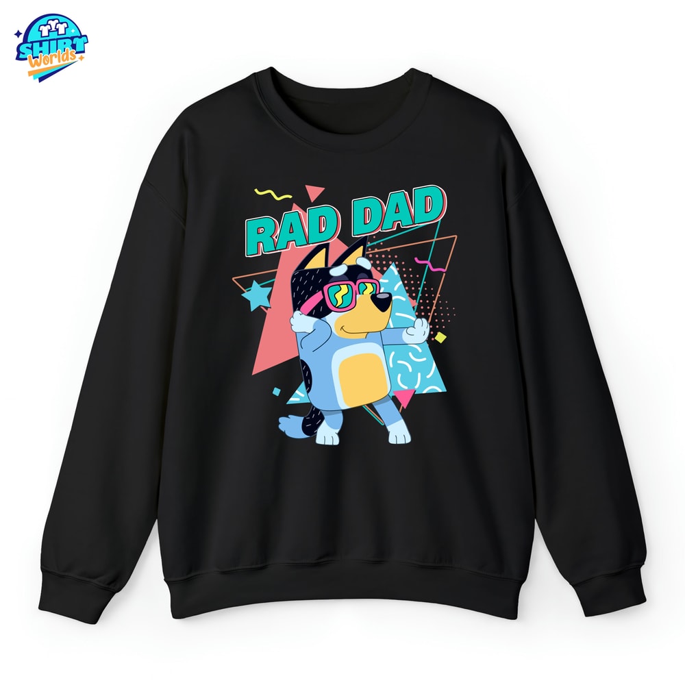 Retro Rad Dad Bluey Sweatshirt, Retro Chilli Heeler Crewneck, Dad Bluey T-Shirt, Chilli Heeler, Bluey Family, Bluey Cool Dad Club Hoodie.jpg