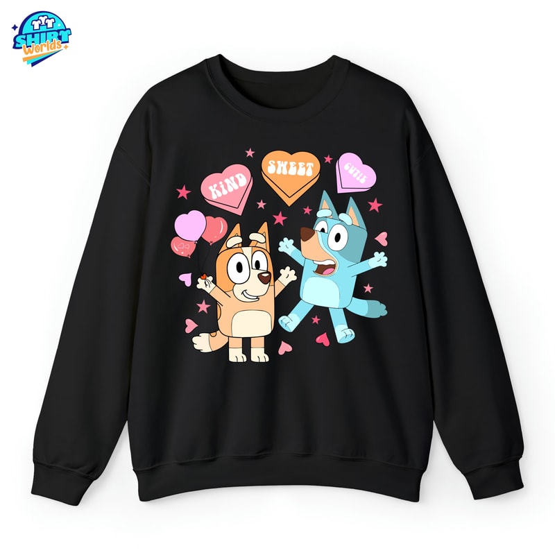 Valentine's Day Bluey Shirt, Bluey Dog Valentines, Happy Valentine, Valentine Love, Valentine Shirt, Cute Valentine, Bluey Valentine.jpg