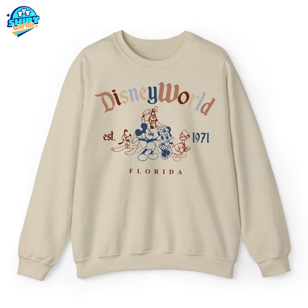 Retro Disneyworld Sweatshirt, Vintage Disneyworld Florida Est 1971 T-shirt, Disney Family Vacation Hoodie, Mickey Crewneck, Disney Fan Gift.jpg
