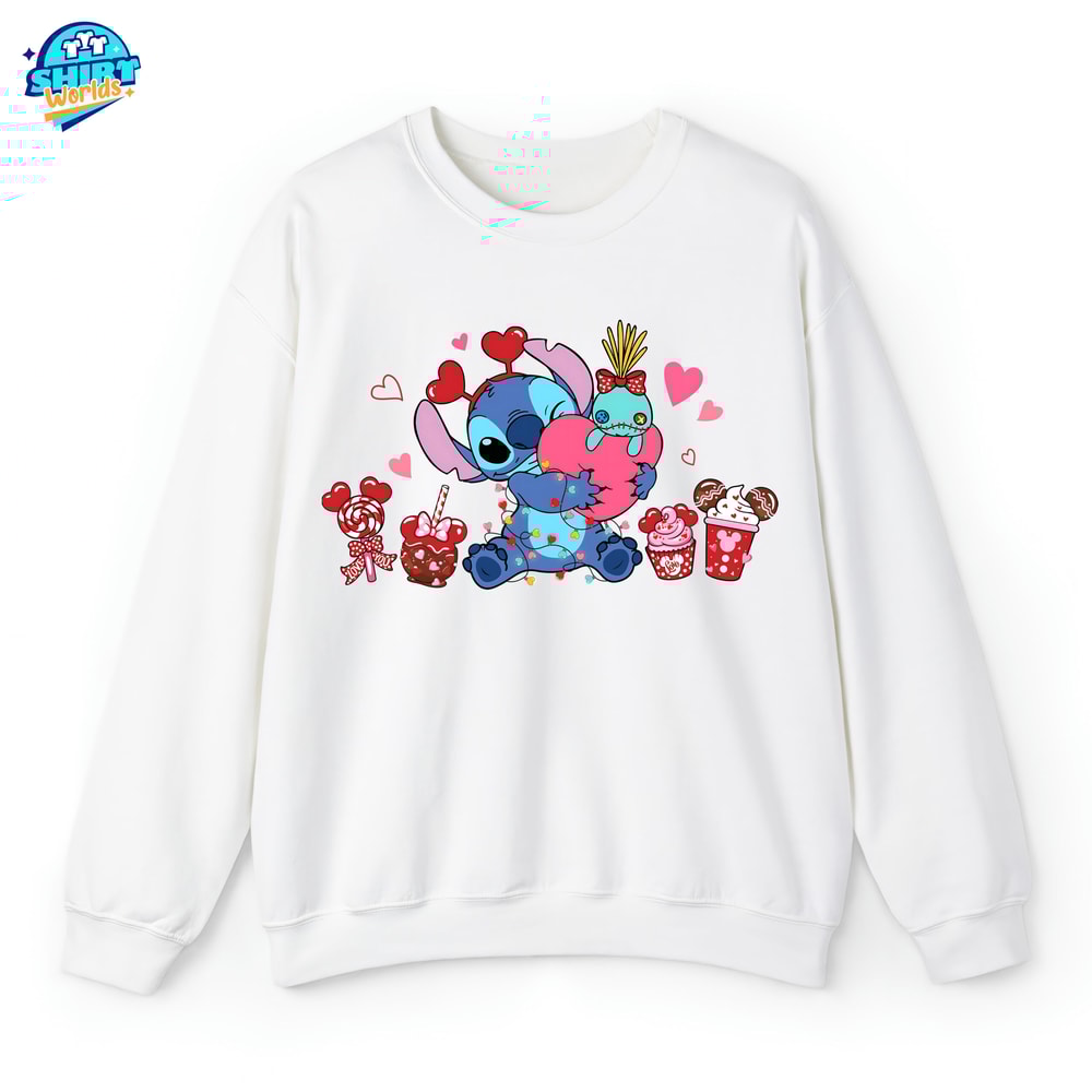Stitch Valentine Coffee Shirt, Stitch Snack Valentine, Happy Valentine's Day, Snack Valentine, Valentine Shirt.jpg