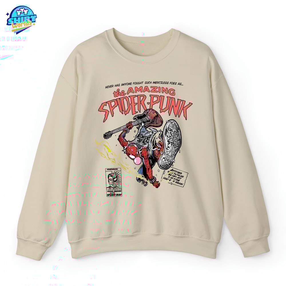 Vintage Spider Man Sweatshirt, Spider Punk Sweatshirt, Spider Man Across The Spider-Verse Shirt, Marvel Shirt, Marvel Fan Gift Shirt.jpg