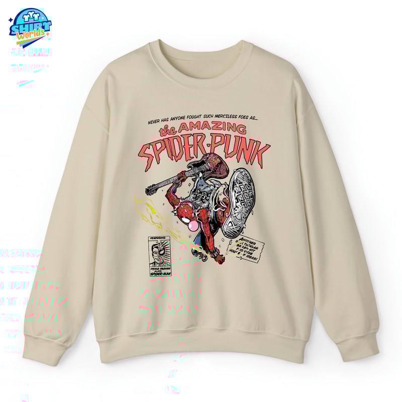 Vintage Spider Man Sweatshirt, Spider Punk Sweatshirt, Spider Man Across The Spider-Verse Shirt, Marvel Shirt, Marvel Fan Gift Shirt.jpg