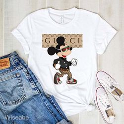 Gucci Mickey Mouse Walking T-Shirt, Gucci Logo T- Shirt Men