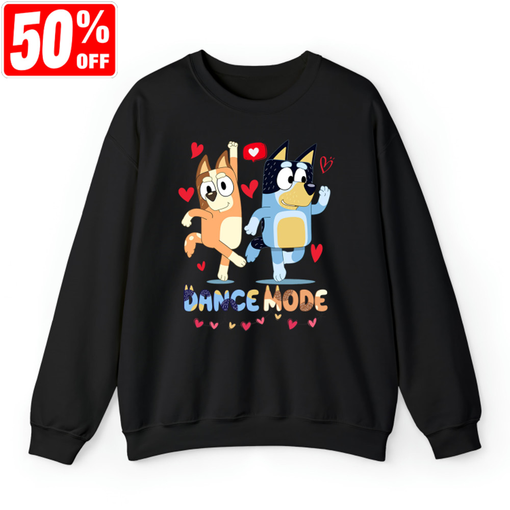 Bluey Dance Mode Sweatshirt, Bluey Valentine Shirt, Bluey Friends Shirt, Friends of Bluey Shirt, Bluey Family Matching Shirt.jpg