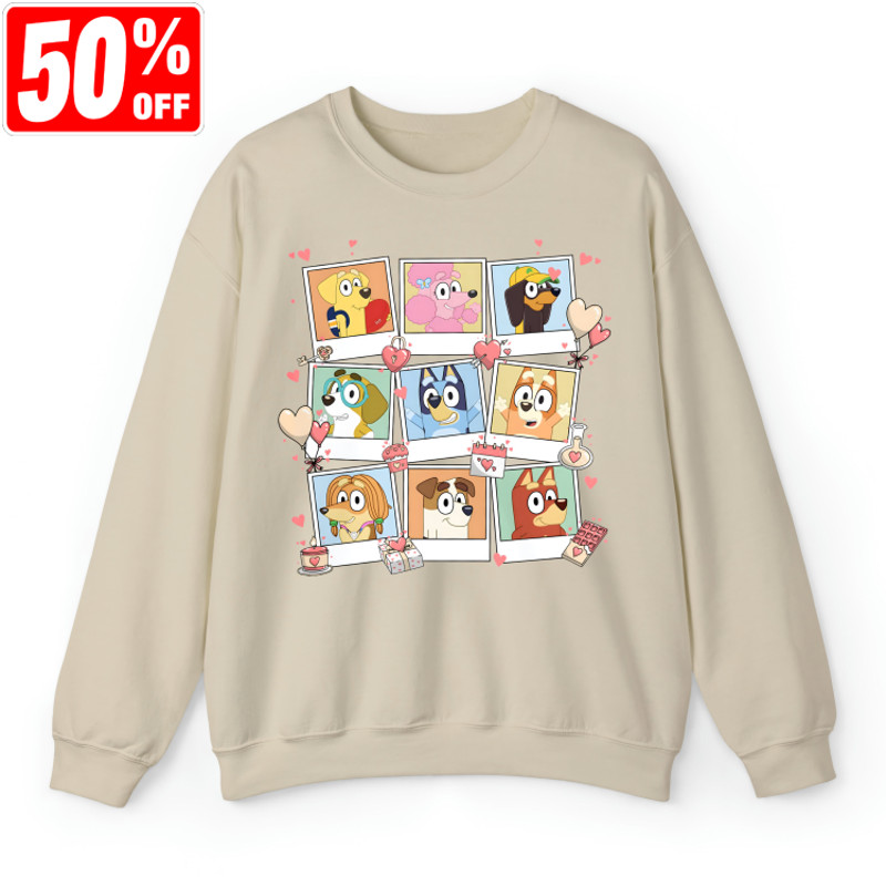 Bluey Dog And Friends Shirt, Happy Valentine Sweatshirt, Valentine Love Shirt, Bluey Dog Valentine Shirt, Valentine Day Shirt, Cute Valentine.jpg