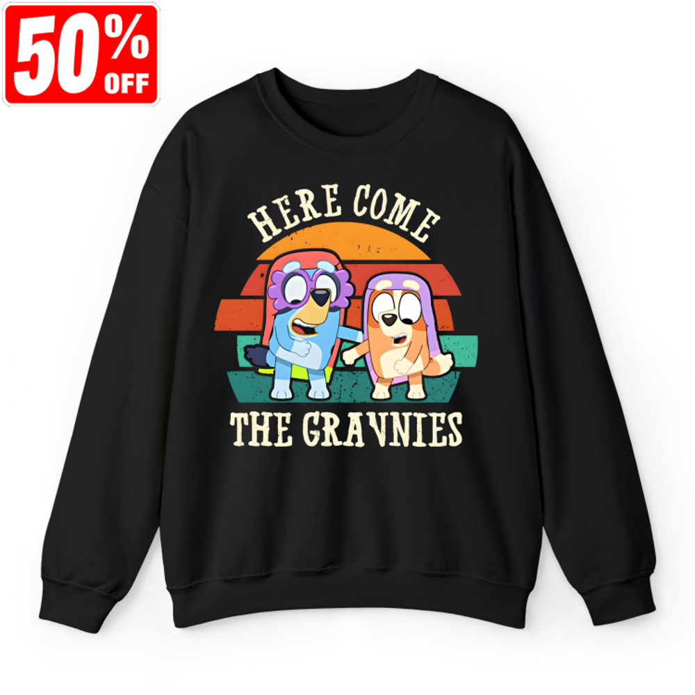 Here Comes The Grannies Bluey Shirts, Bluey shirt, Bluey Character Shirt, Bluey Heeler Family Shirt, Bluey Birthday Gift, Bluey and Bingo.jpg