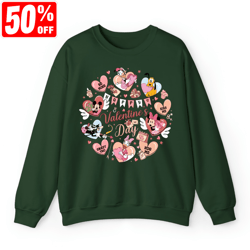 mickey and friends valentine shirt, disney valentines day sweatshirt, disney valentine's day hoodie, mickey minnie valen