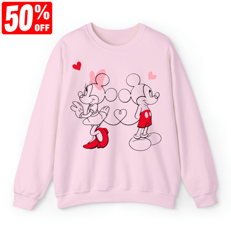 Mickey And Minnie Love Sweatshirt, Happy Valentines Day Shirt, Disney Matching Couples Sweatshirt, Disney Love Shirt, Matching Family Sweat.jpg