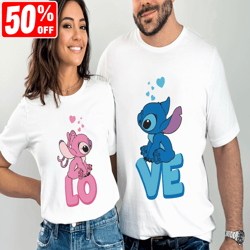stitch and angel shirt, disney couple shirt, valentine's day shirt, stitch and angel sweatshirt, love shirt, disney shir