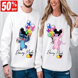 stitch angel disney mode shirts, disney couples valentine's day shirts, disneyland wdw trip 2024, her stitch his angel,