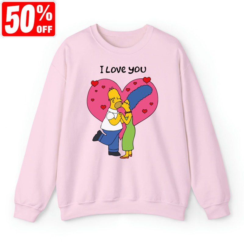 The Simpsons I Love You Shirts, Matching Couple Love Shirts, Simpson Valentine's Day T Shirt, Simpsons Trend Valentine Tee, Simpson T Shirts.jpg