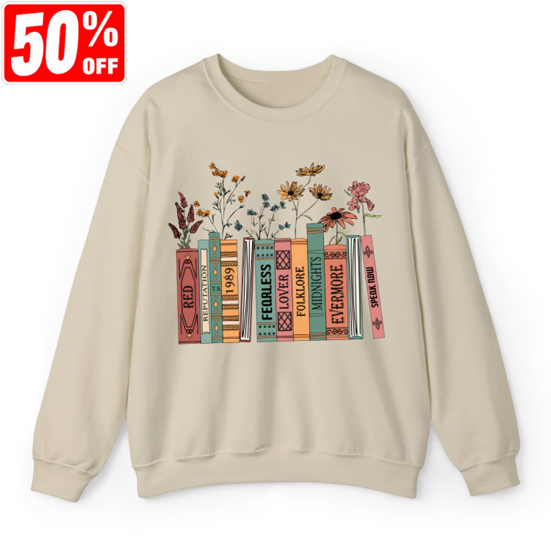 Albums As Books Sweatshirt, Trendy Aesthetic For Book Lovers, Crewneck Sweater, Folk Music Hoodie, Country Music Hoodie, Rock Music Sweater.jpg