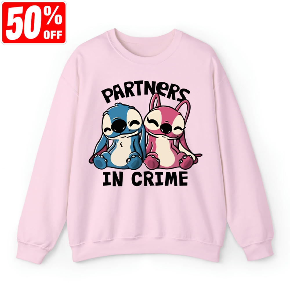 Partners In Crime Cute Lover, Stitch x Disney Happy Valentine Day, Stitch Shirt, Valentine Gift, Love Shirt, Stitch Gift, Couple Tee.jpg