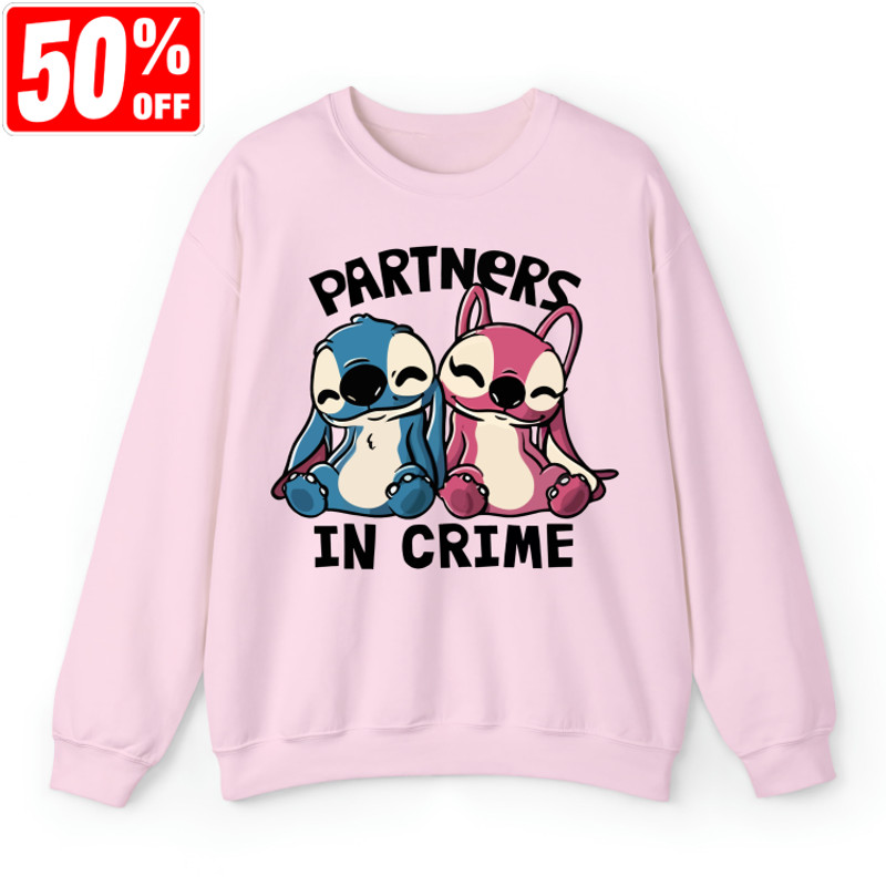 Partners In Crime Cute Lover, Stitch x Disney Happy Valentine Day, Stitch Shirt, Valentine Gift, Love Shirt, Stitch Gift, Couple Tee.jpg