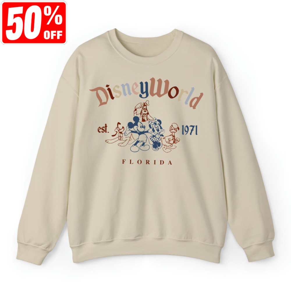 Retro Disneyworld Sweatshirt, Vintage Disneyworld Florida Est 1971 T-shirt, Disney Family Vacation Hoodie, Mickey Crewneck, Disney Fan Gift.jpg