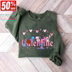 stitch valentine shirt, stitch and friend sweatshirt, cartoon t-shirt, blue alien, stitch cute tee, happy valentine day