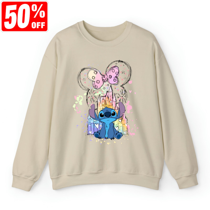Stitch Watercolor Castle Hoodie, Disney Sweatshirt, Disney Castle Hoodie, Magic Kingdom Sweatshirt, Disneyland Sweatshirt Disneyworld Hoodie.jpg