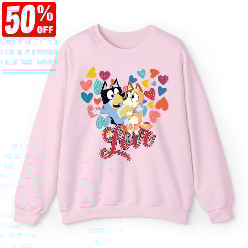 Bingo Bluey Valentine Shirt, Blue Dog Valentine Shirt, Will You Be My Valentine Shirt, Valentine Gifts, Bandit Chilli Bluey Bingo 1.jpg