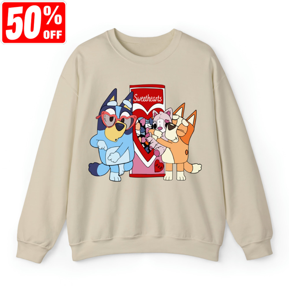 Bluey And Bingo Valentine Couple Shirt, Bluey Mum Dad Shirt, Bandit And Chilli Valentine Shirt, Bandit Heeler Shirt, Bandit Chili Bingo.jpg