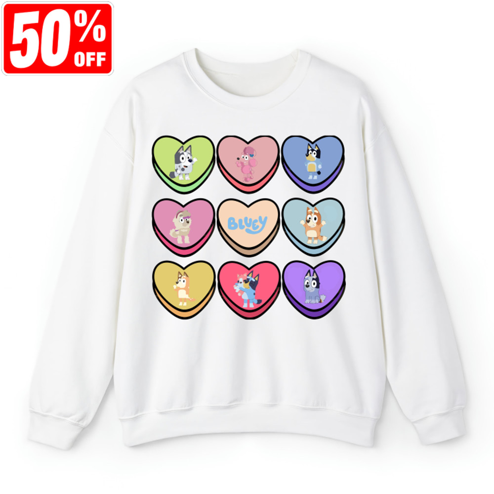 Bluey Valentine Shirt, Bluey Family And Friends, Bluey Shirts, Bluey Characters, Happy Valentine.jpg