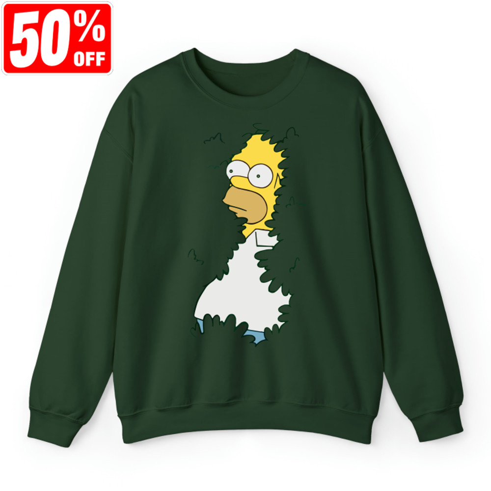 Homer Simpson Backs Into The Bushes TShirt, Homer Meme Inspired Tee, Green Crew Neck Shirt, The Simpsons Shirts, Geek Dad, Gamer Dad.jpg