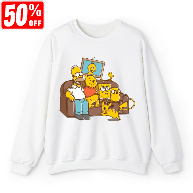 The Simpson X Pooh X Spongebob X Pokemon Sit On Chair Shirt, The Simpsons Shirt, Cartoon Shirts.jpg