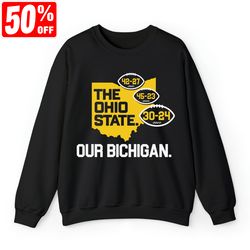 our bichigan score shirt t-shirt for michigan college fans, bichigan crewneck sweatshirt, our bichigan hoodie, anti-osu