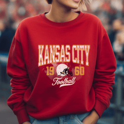 vintage kansas city sweatshirt, kc football sweater, kansas city fans sweatshirt