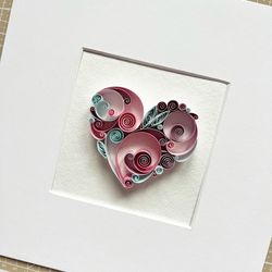Heart in quilling technique - Paper Art - Anniversary Gift
