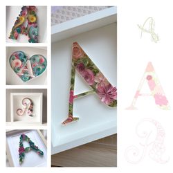Templates with letter A to make in quilling technique