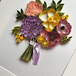 Quilled Paper bouquet | Quilling wall art | Present for girls