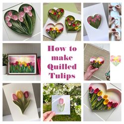 Digital templates to make quilled artworks with tulips COMMERCIAL LICENSE