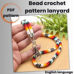 Make your own crochet lanyard - Beaded Lanyard Pattern PDF - Bead Crochet Rope - Crochet with beads