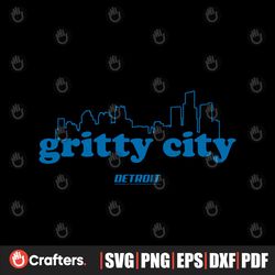 Gritty City Detroit Football Skyline SVG