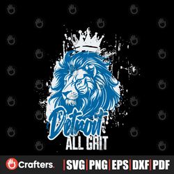 Detroit All Grit Lion Logo SVG