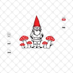gnome and mushroom, gnome, buffalo gnome, mushroom, mushroom svg, red mushroom, boy gnome, gnome vector, mushroom shirts