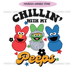 chilling with my oscar the grouch easter peeps png